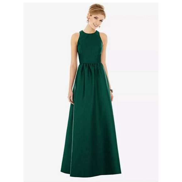 ALFRED SUNG Green Sleeveless Gown - Picture 1 of 3